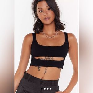 Nasty Gal Ribbed Cutout Cropped Tank